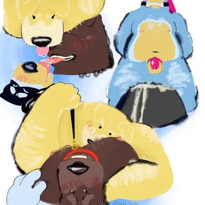 bandit heeler, fido (bluey), pat (bluey) (bluey (series)) created by cluckn buckn