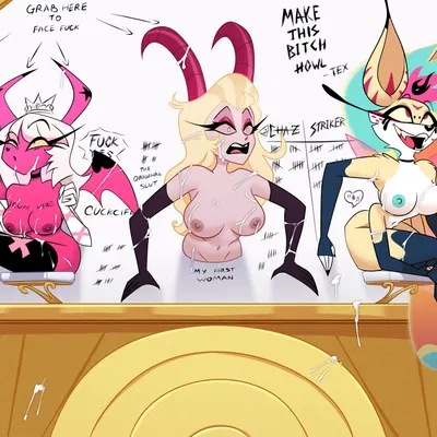 barbie wire, lilith magne (hazbin hotel), queen bee-lzebub (helluva boss) (hazbin hotel, hellaverse) created by deadinside97