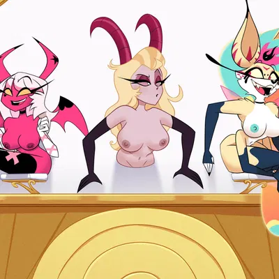 barbie wire, lilith magne (hazbin hotel), queen bee-lzebub (helluva boss) (hazbin hotel, hellaverse) created by deadinside97