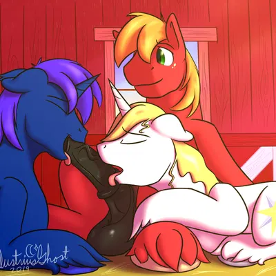 big macintosh (mlp), bright sight (oc), prince blueblood (mlp) (friendship is magic, hasbro) created by inlustriusghost
