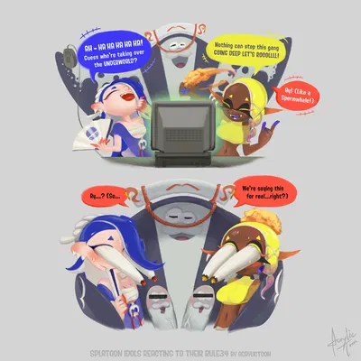 big man (splatoon), frye (splatoon), shiver (splatoon) (nintendo, splatoon) created by acrylictoon