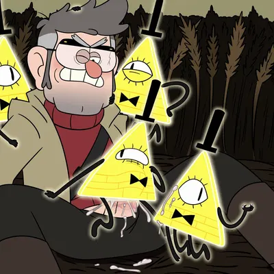 bill cipher, ford pines (disney, gravity falls) created by kuruko
