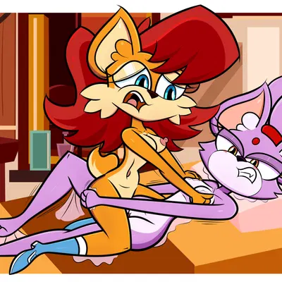blaze the cat, sally acorn (archie comics, sega) created by sparksaxel