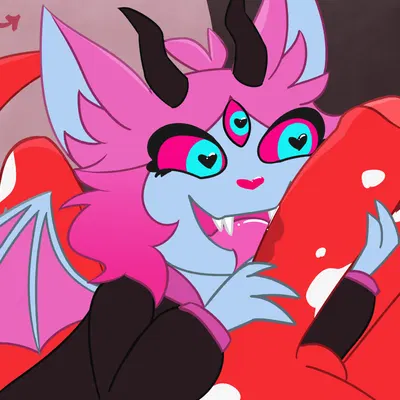 blitzo (helluva boss), emberlynn pinkle (hellaverse, helluva boss) created by sinnabunny