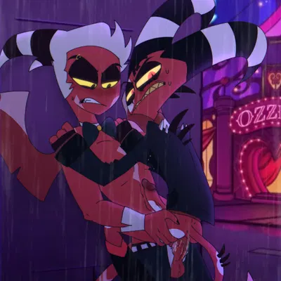 blitzo (helluva boss), jesse the bouncer (hellaverse, helluva boss) created by kkcq20yk0db5mak