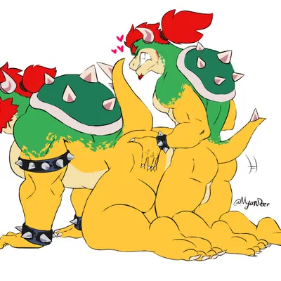 bowser, bowser jr. (mario bros, nintendo) created by morgan deer