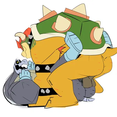 bowser, dry himbones, fan character (mario bros, nintendo) created by galanartworks