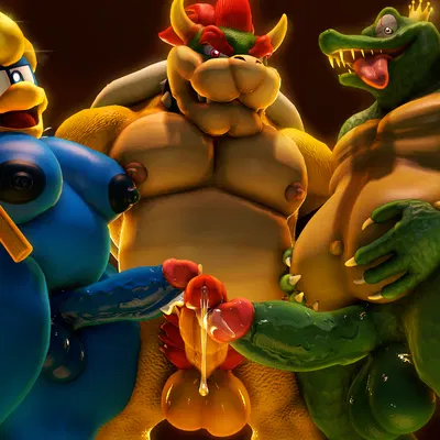 bowser, king dedede, king k. rool (donkey kong (series), kirby (series)) created by moonwulf