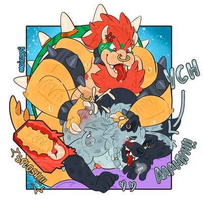 bowser, ych (character) (mario bros, mythology) created by magikarpii