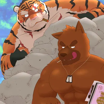 captain dog, lieutenant trouser (benki wars) created by shi ba ki chi