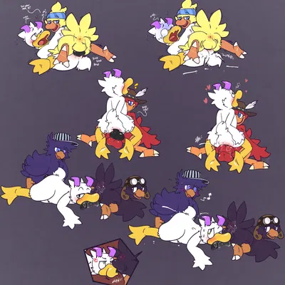 comet (an dork), drake (an dork), maverick chocobo (final fantasy, mythology) created by argon vile