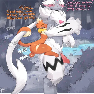 crumb (buizel), mizu (zeraora) (nintendo, pokemon) created by vilf