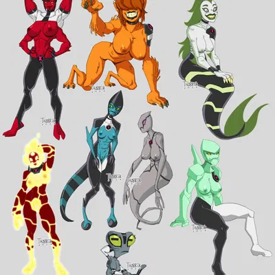 diamondhead, four arms (ben 10), ghostfreak (ben 10, cartoon network) created by tharrek
