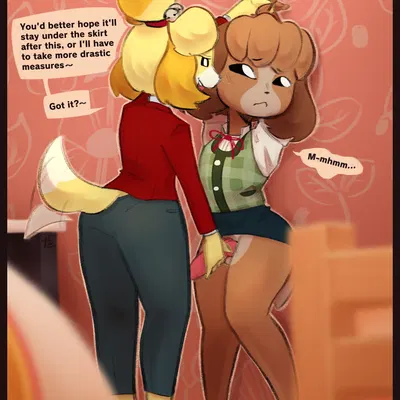 digby (animal crossing), isabelle (animal crossing) (animal crossing, nintendo) created by tofuuu