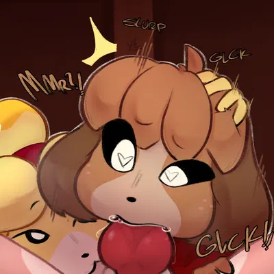 digby (animal crossing), isabelle (animal crossing) (animal crossing, nintendo) created by tofuuu