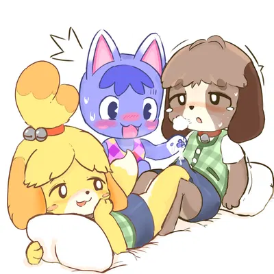 digby (animal crossing), isabelle (animal crossing), rosie (animal crossing) (animal crossing, nintendo) created by x kemo