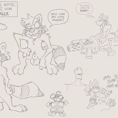 dog-pool, groot, rocket raccoon (guardians of the galaxy, marvel) created by doodledoggy