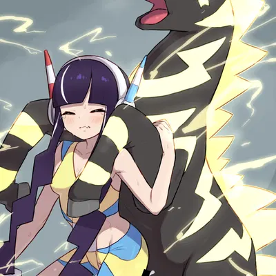 elesa's zebstrika, elesa (pokemon) (nintendo, pokemon) created by chiwino