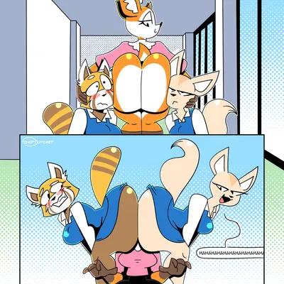 fenneko, retsuko, tsunoda (aggretsuko) (aggretsuko, cc-by-nc-nd) created by ineptoutcast (artist)