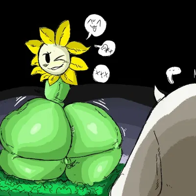 flowey the flower, toriel (undertale, undertale (series)) created by anothercat