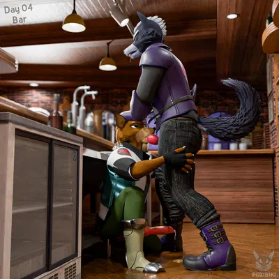 fox mccloud, wolf o'donnell (nintendo, sfmtember) created by foxibiki