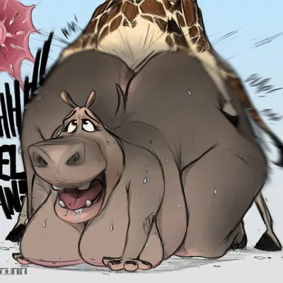 gloria (madagascar), melman (madagascar) (dreamworks, madagascar (series)) created by band1tnsfw