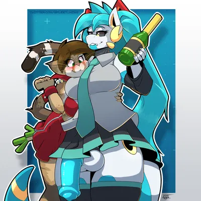 hatsune miku, helia peppercats, jessy (wrinklynewt) (mythology, vocaloid) created by fleet wing