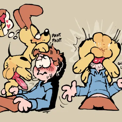 jon arbuckle, odie the dog (garfield (series)) created by tully (artist)