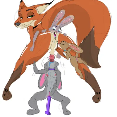 judy hopps, nick wilde (disney, zootopia) created by jrxt