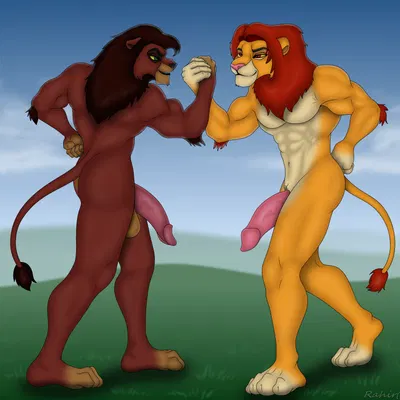 kovu (the lion king), simba (the lion king) (disney, the lion king) created by rahir