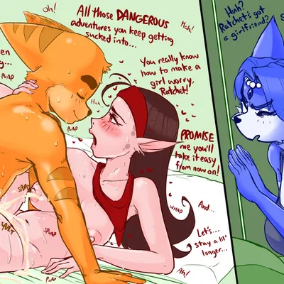 krystal (star fox), ratchet (ratchet and clank), talwyn apogee (nintendo, ratchet and clank) created by fakeryway