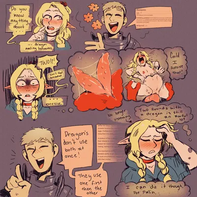 laios touden, marcille donato (delicious in dungeon, mythology) created by currentlytr ash