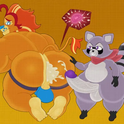 lloydford l. lion, rambley raccoon (indigo park) created by itsme hilo