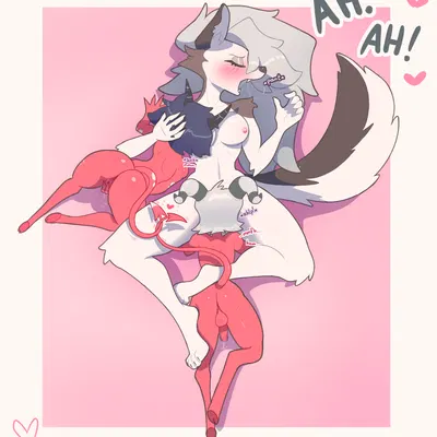 loona (helluva boss), millie (helluva boss), moxxie (helluva boss) (hellaverse, helluva boss) created by nerbun