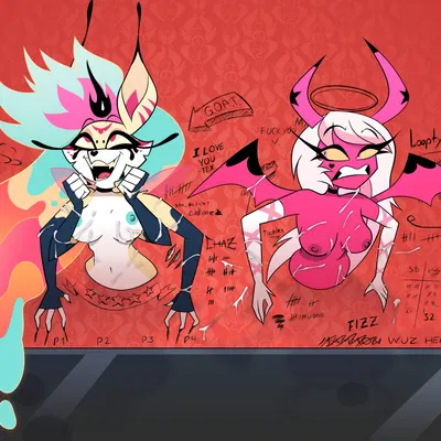 loona (helluva boss), millie (helluva boss), queen bee-lzebub (helluva boss) (hellaverse, helluva boss) created by deadinside97