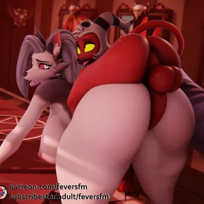 loona (helluva boss), moxxie (helluva boss) (hellaverse, helluva boss) created by feversfm