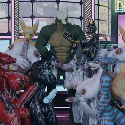 loona (helluva boss), nika sharkeh, pack leader highwire (bandai namco, digimon) created by emapaprich-nsfw