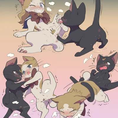 luna (sailor moon), sailor moon (character), usagi tsukino (sailor moon (series)) created by kinnni-chan