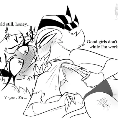 millie (helluva boss), moxxie (helluva boss) (hellaverse, helluva boss) created by potatonebula