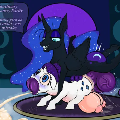 nightmare moon (mlp), rarity (mlp) (friendship is magic, hasbro) created by stoopedhooy
