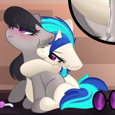 octavia (mlp), vinyl scratch (mlp) (friendship is magic, hasbro) created by n0p0ny