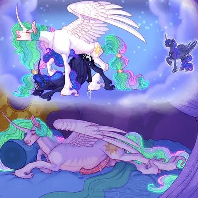 prince artemis, prince solaris, princess celestia (mlp) (friendship is magic, hasbro) created by snowberry