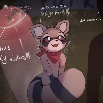 rambley raccoon (indigo park) created by ti-suger