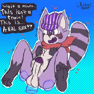 rambley raccoon (indigo park, this is anal sex) created by notsafeforvee