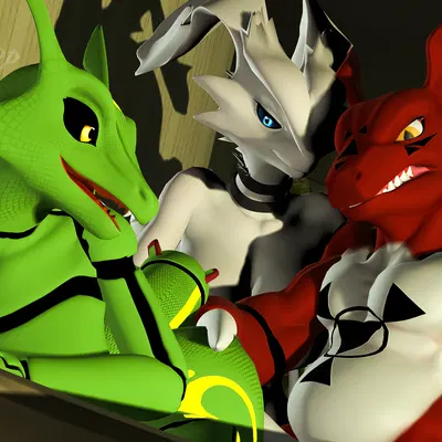 rayna (furromantic), reshiram (furromantic) (bandai namco, digimon) created by atomicsopp sfm