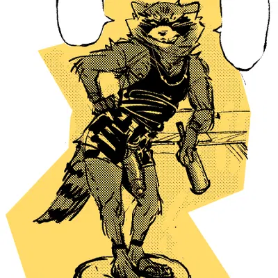 rocket raccoon (guardians of the galaxy, marvel) created by concosive