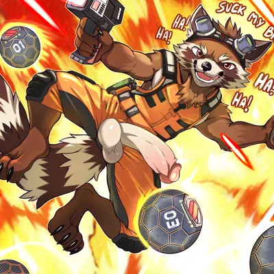 rocket raccoon (guardians of the galaxy, marvel) created by midnight blue