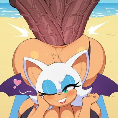 rouge the bat (sega, sonic the hedgehog (series)) created by notkadraw