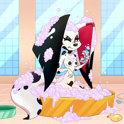 ruffette (helluva boss) (hellaverse, helluva boss) created by lonbluewolf