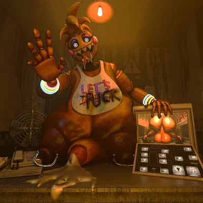 toy chica (cyanu), toy chica (fnaf) (five nights at freddy's, five nights at freddy's 2) created by anonymousfm